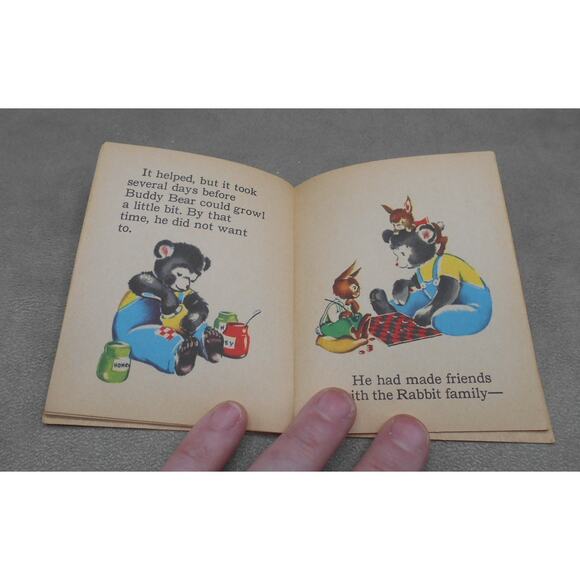 Whitman Tiny Tales #2952 Buddy Bear's Lost Growl 1949 Antique Children's Book - Picture 9 of 10